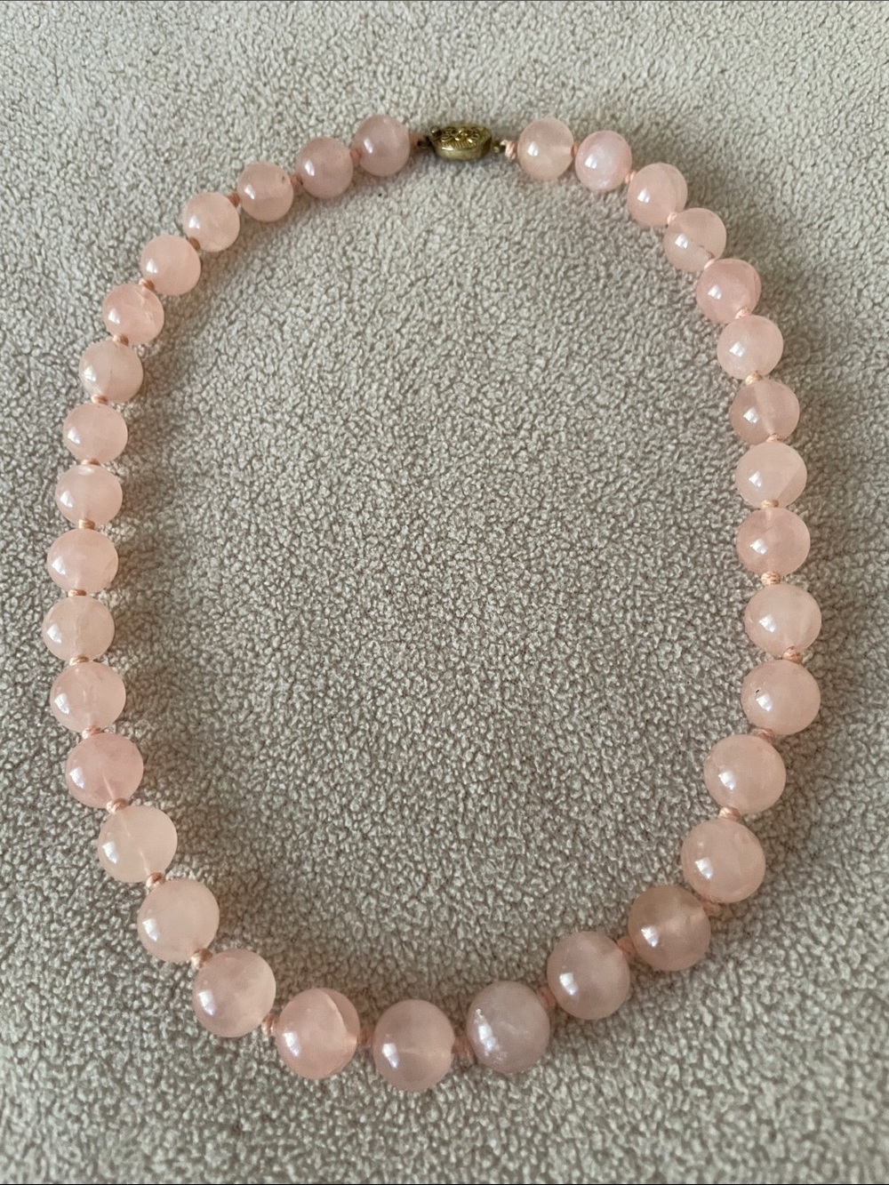 Rose Quartz Beaded Necklace - Pink Gemstone Strand